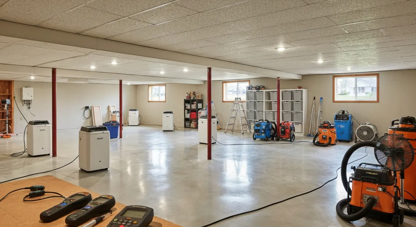 Flood damage in finished basement