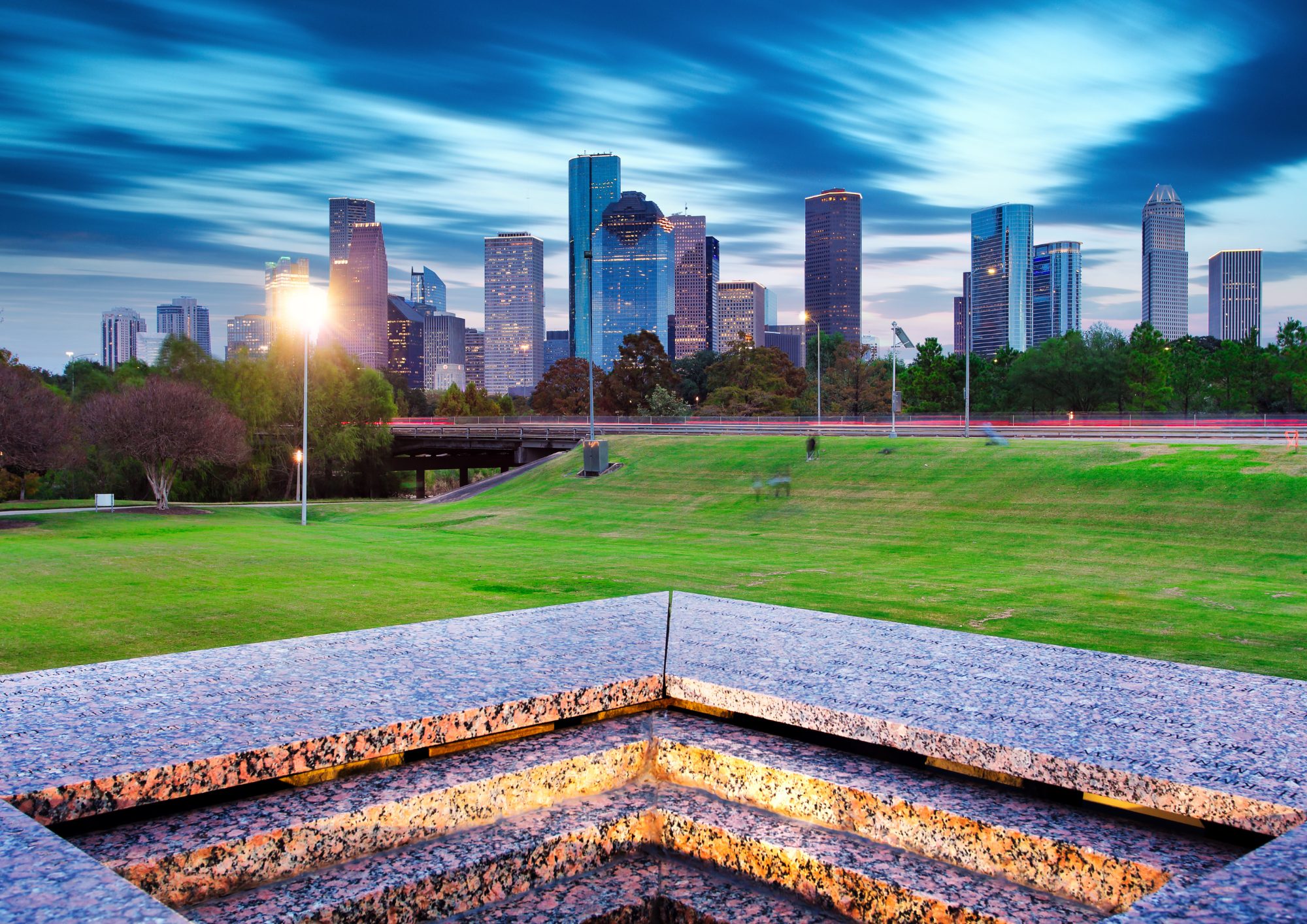 Downtown Houston skyline from Buffalo Bayou Park
