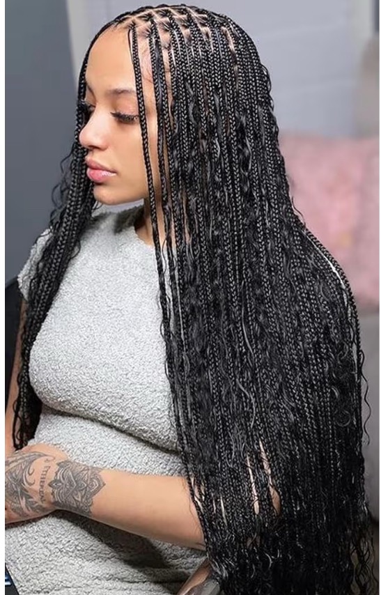 Small boho braids waist length