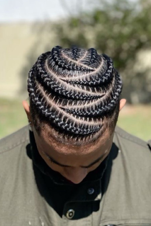 Men's cornrows straight back