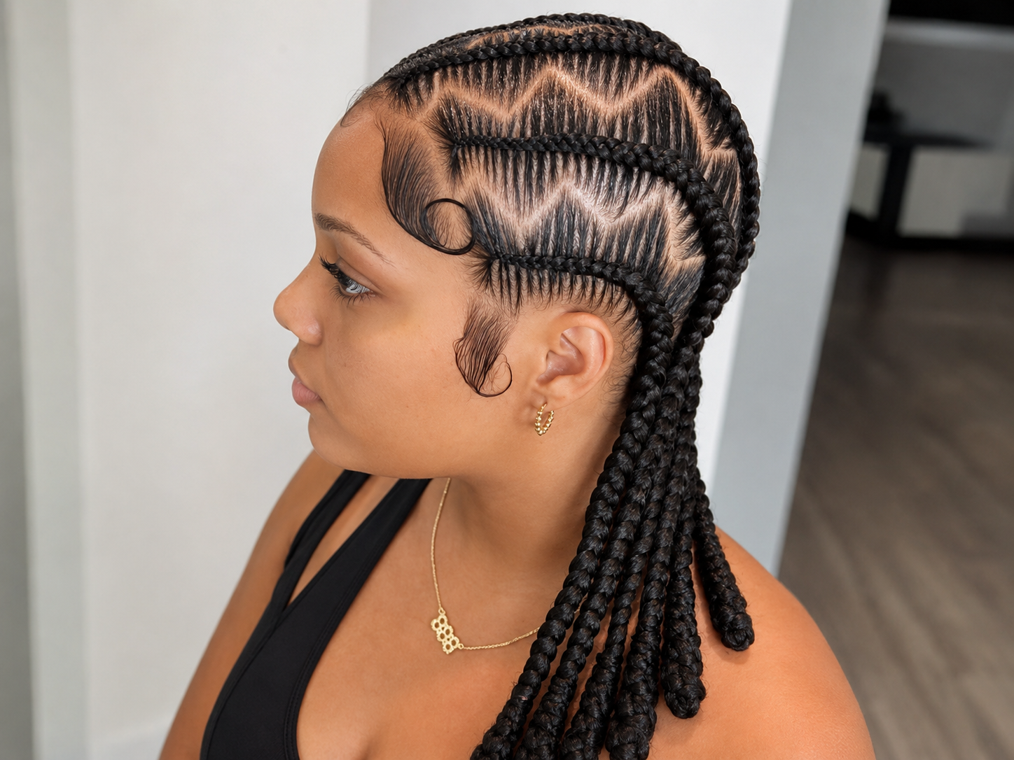 Men's cornrows custom design pattern