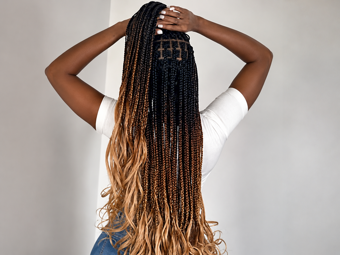 Fulani braids gold cuffs statement style