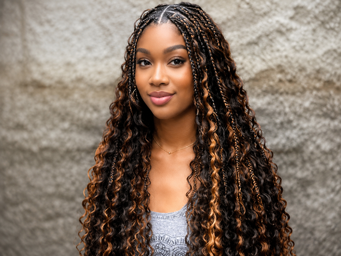Goddess braids with curls San Diego County