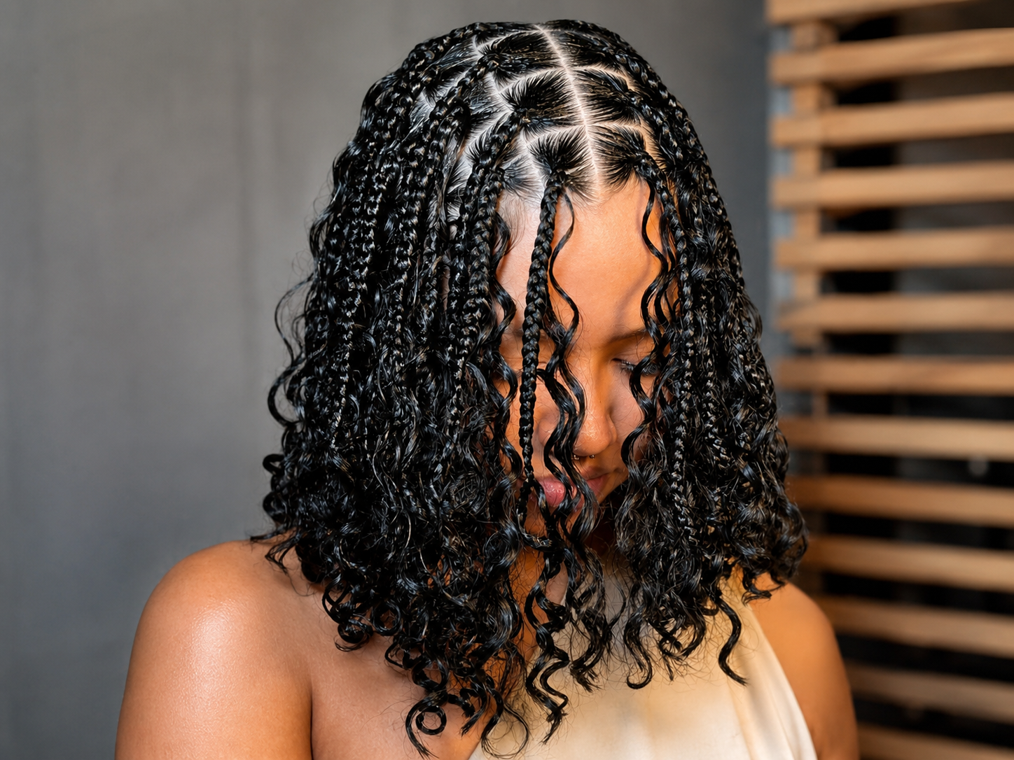 Freshly braided knotless style in Lemon Grove