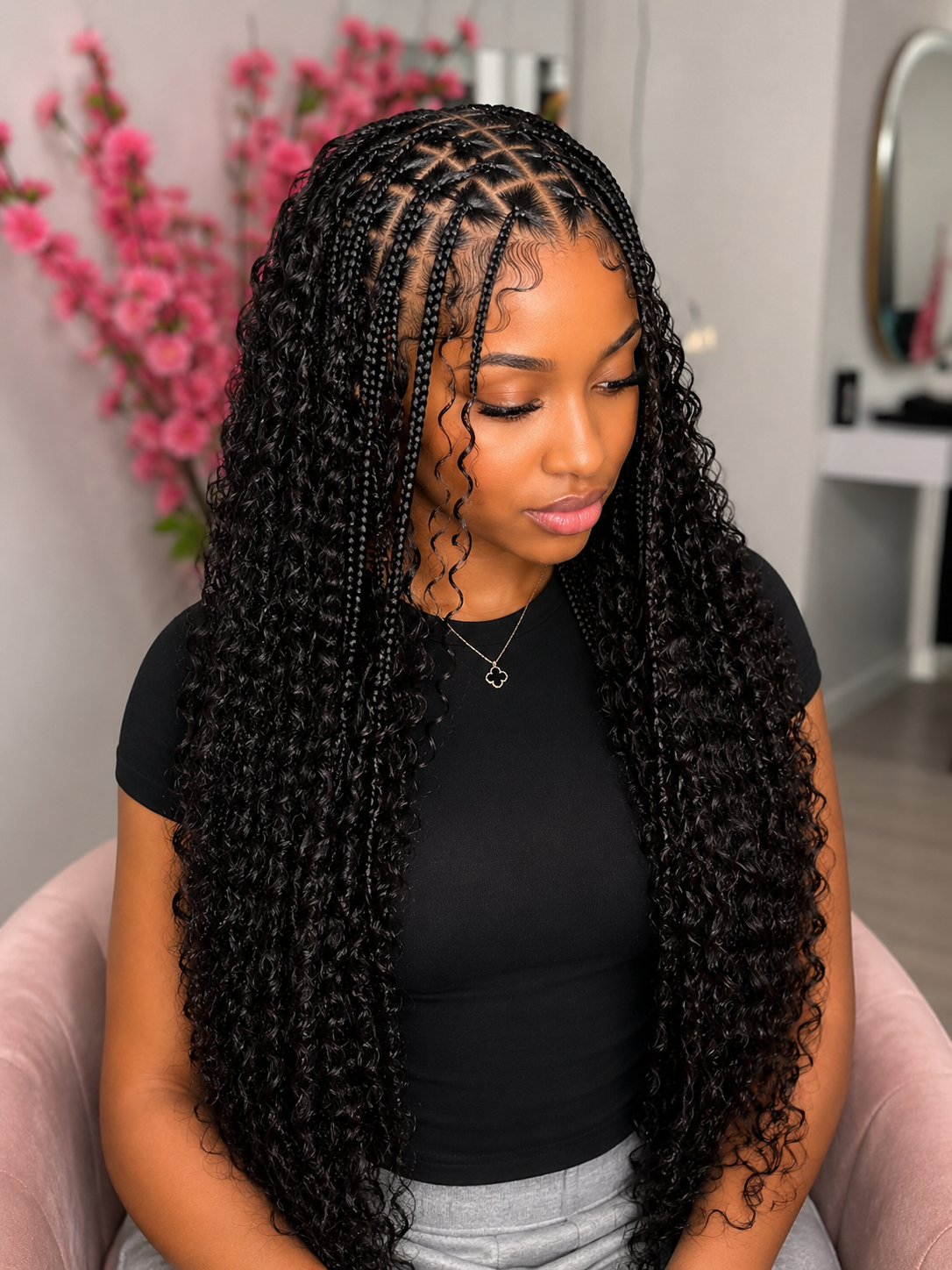Stitch braids feed-in style San Diego County