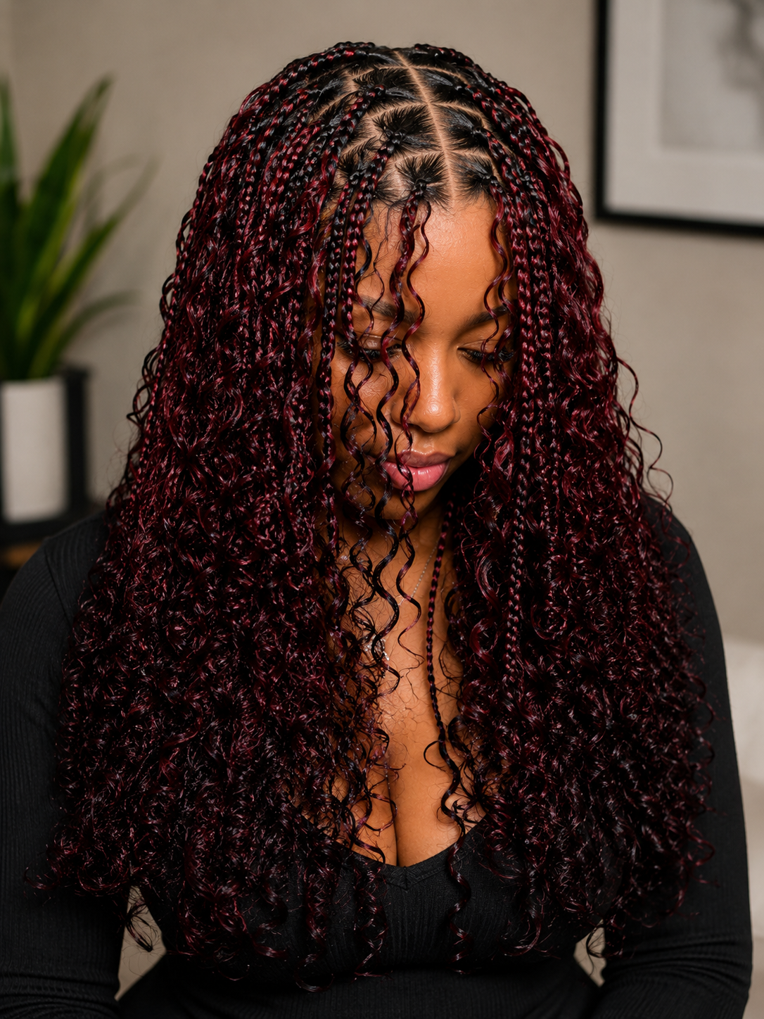 Fulani braids with beads and heritage detail