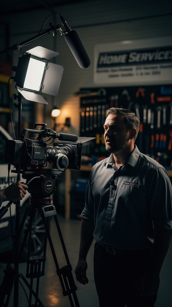 Video crew filming on location