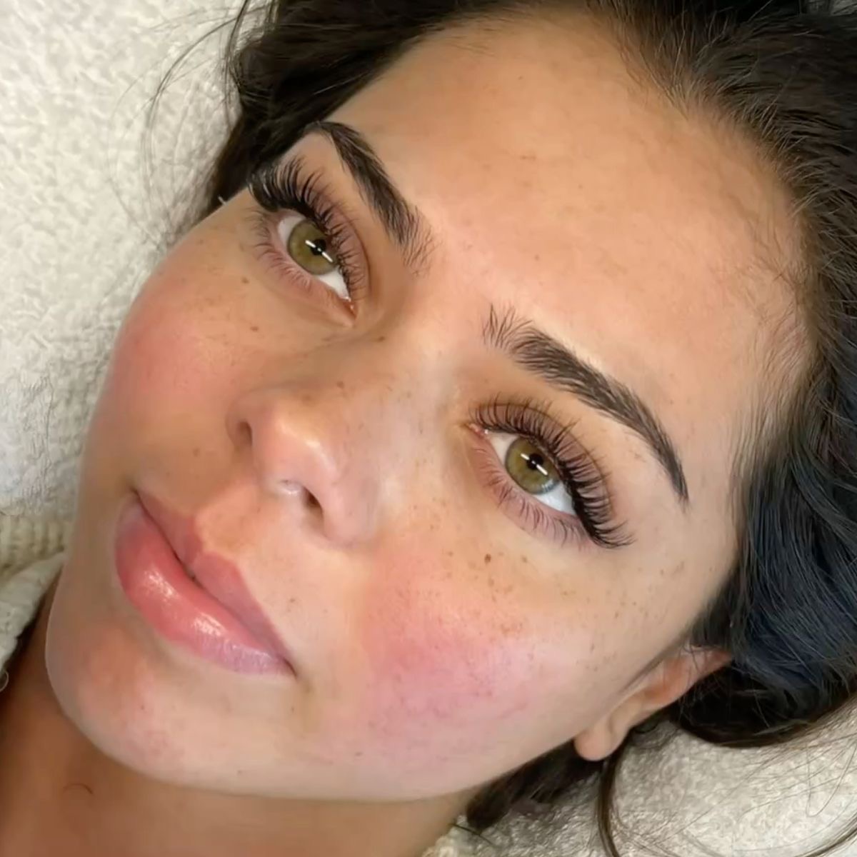 Classic full set — one extension per natural lash, applied at Beauty By Mel in Guelph