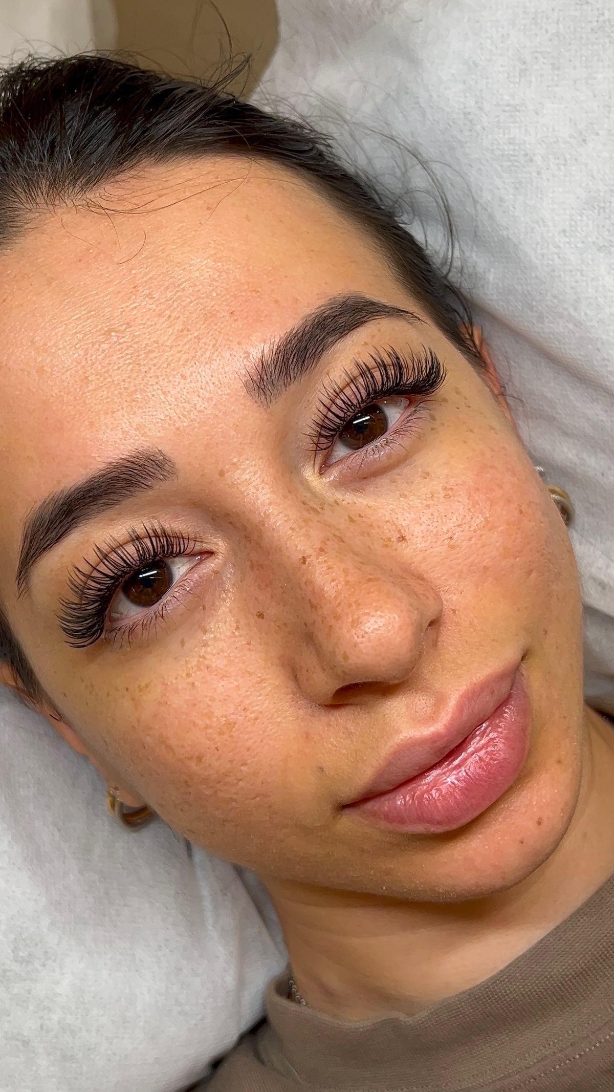 Wet set — piecey, spiked lash texture applied at Beauty By Mel in Guelph