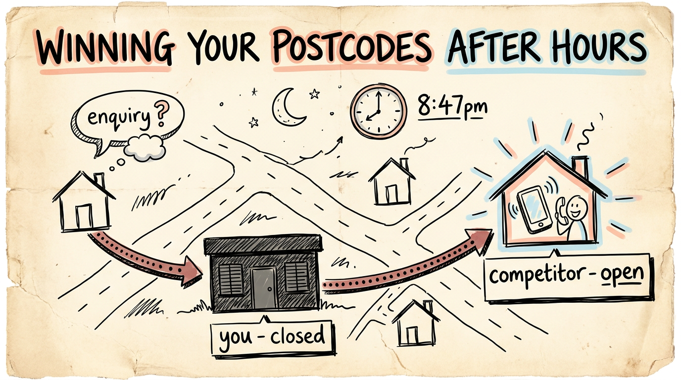 Why your solar competitor two suburbs over is winning your postcodes - the after-hours gap