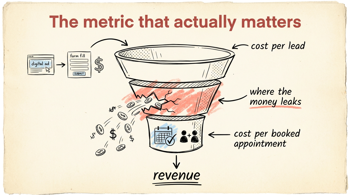 Cost per booked appointment - the solar metric that beats cost per lead in Australia
