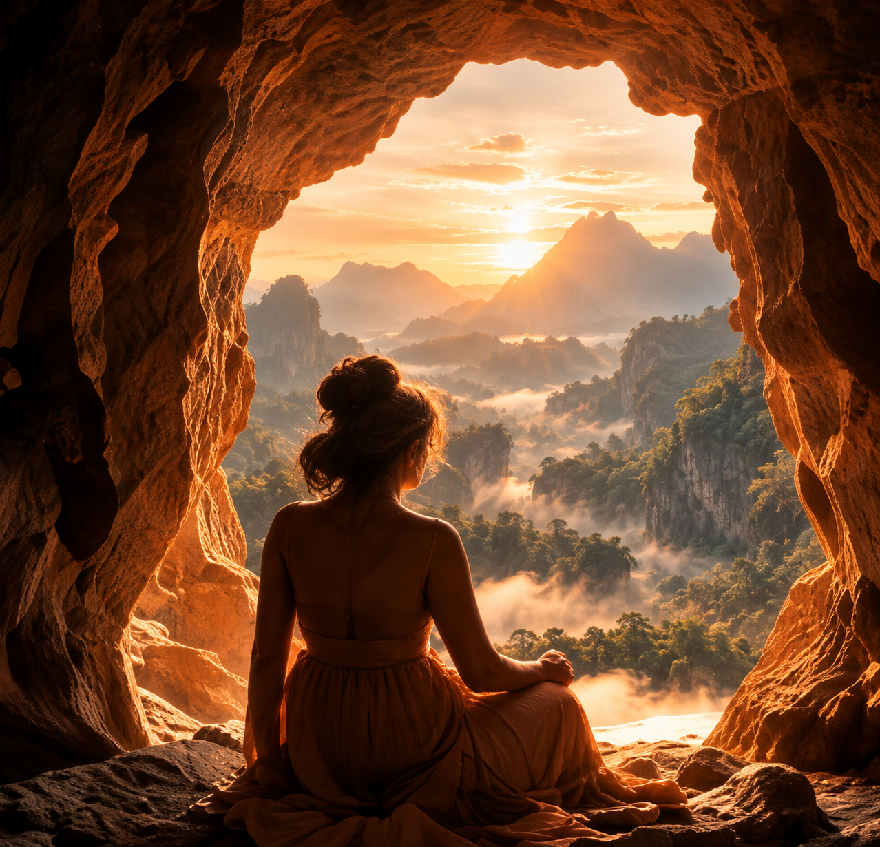 Sunlight through a cave