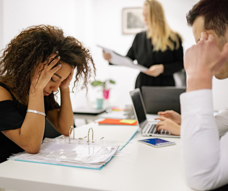 Leader experiencing workplace burnout and stress while balancing modern leadership demands. Leader experiencing workplace burnout and stress while balancing modern leadership demands.