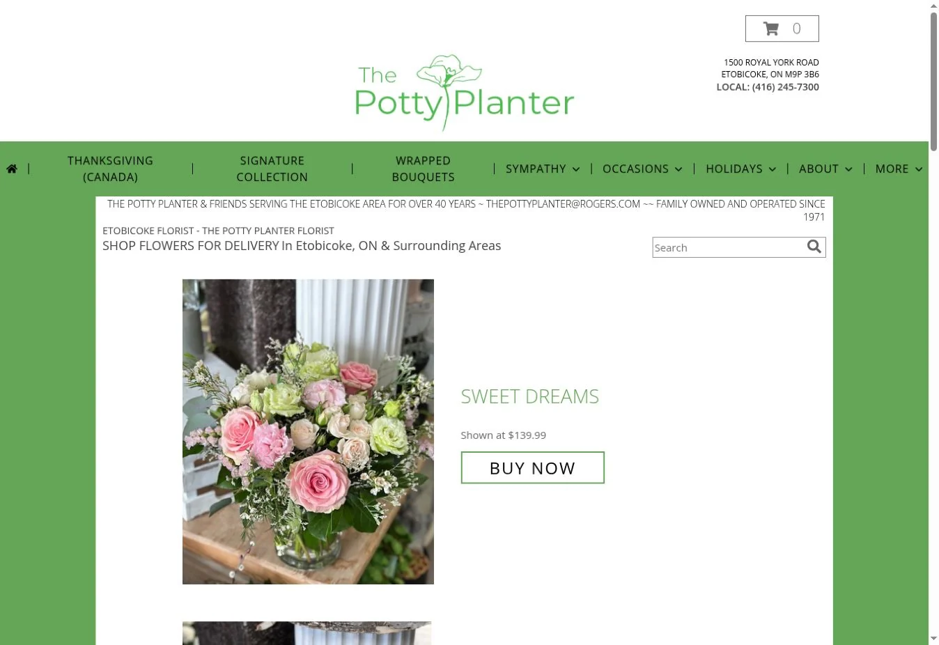 The Potty Planter Florist actual homepage captured 5 October 2026