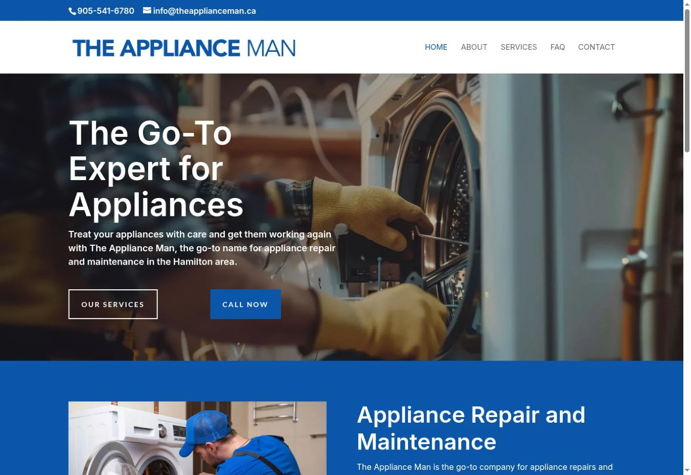 The Appliance Man actual homepage captured 5 October 2026