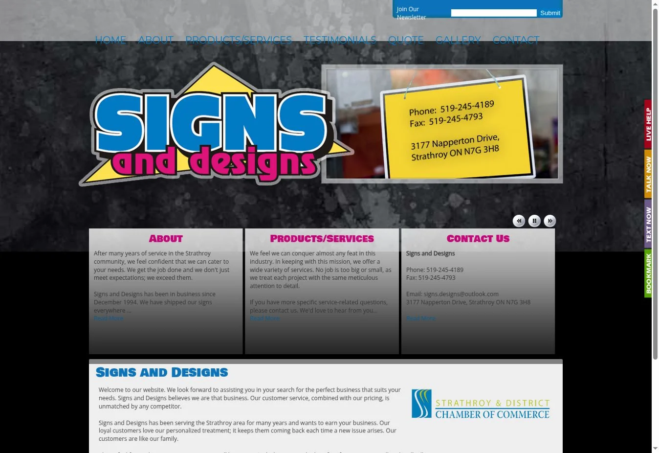 Signs and Designs authentic before website