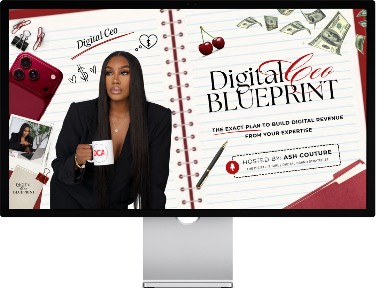 Digital CEO Blueprint masterclass shown on a desktop monitor.
