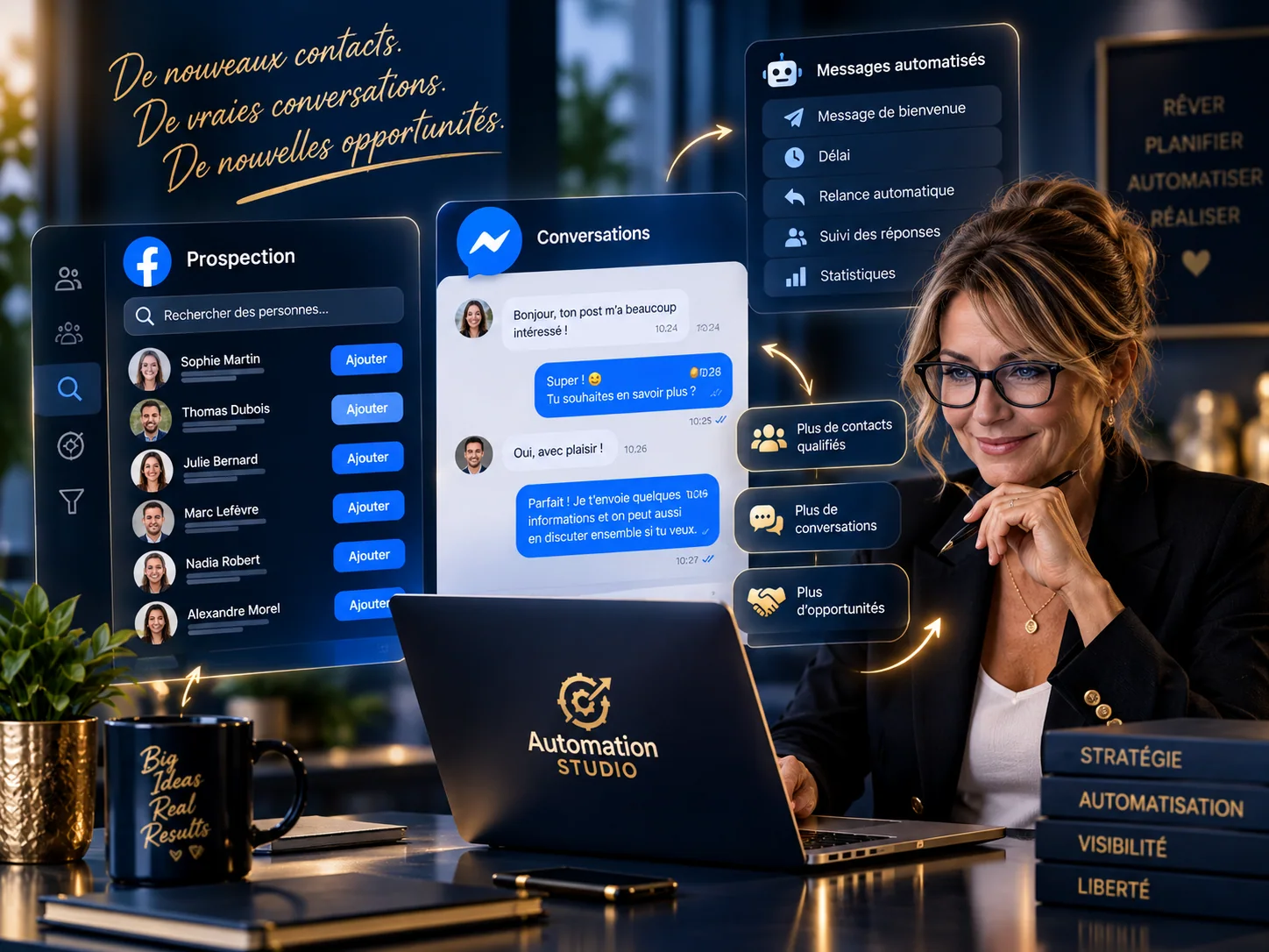 Recherche de groupes et nouveaux contacts avec Automation Studio