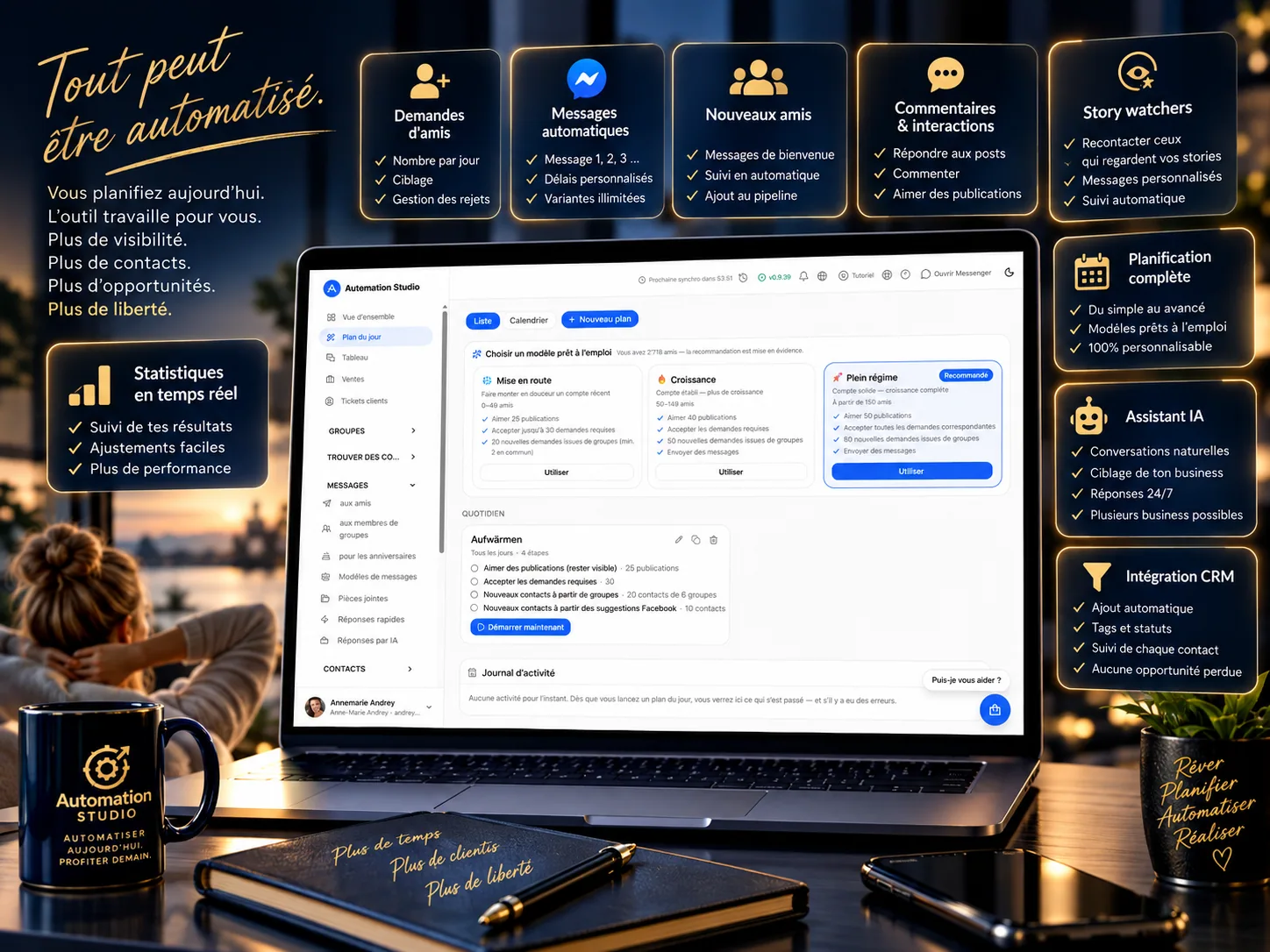 Plan du jour Automation Studio pour programmer les automatisations