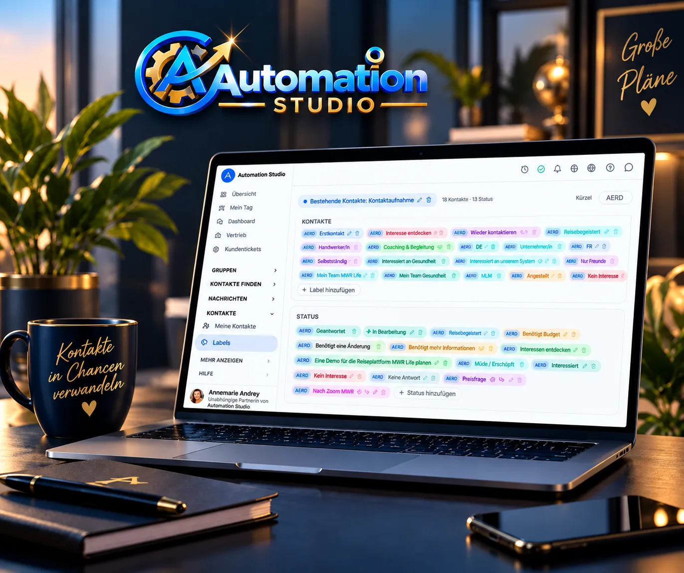 Automation Studio – Labels, Status und Kontaktorganisation im CRM