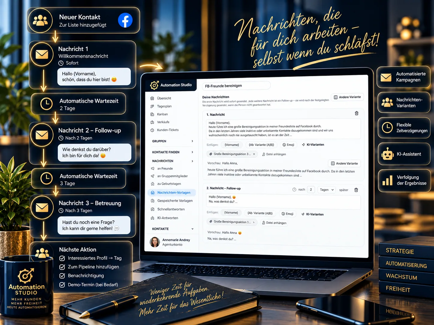 Automatisierte Nachrichten und Follow-ups mit Automation Studio