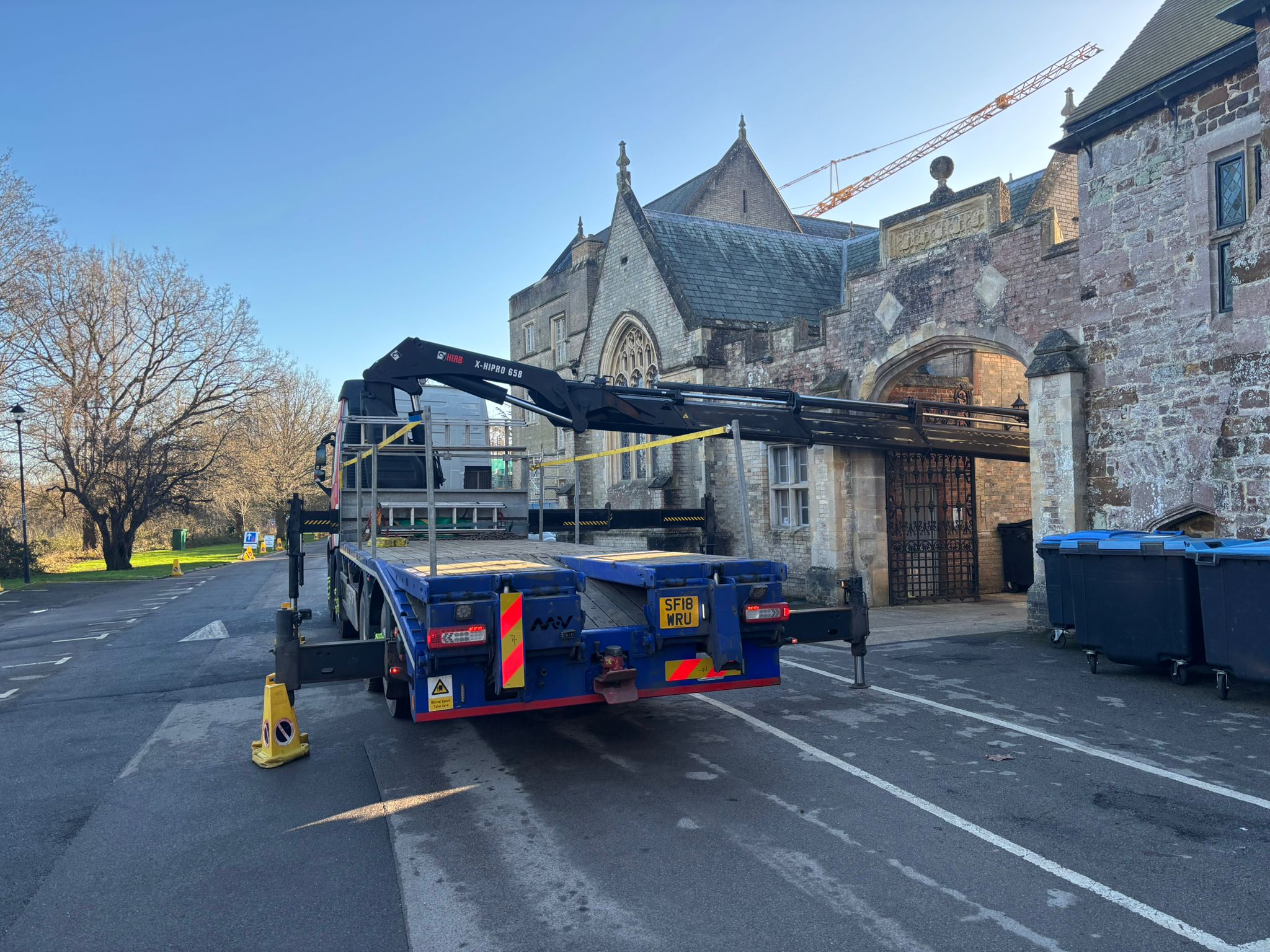 HIAB lift at heritage building site