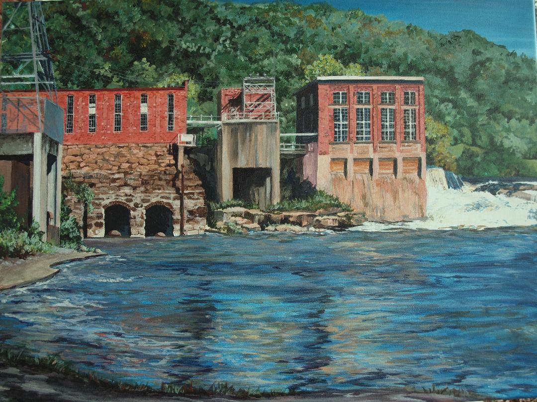 Textures of Kanawha Falls by Debbie Sisson at Gallery Eleven in Charleston WV.