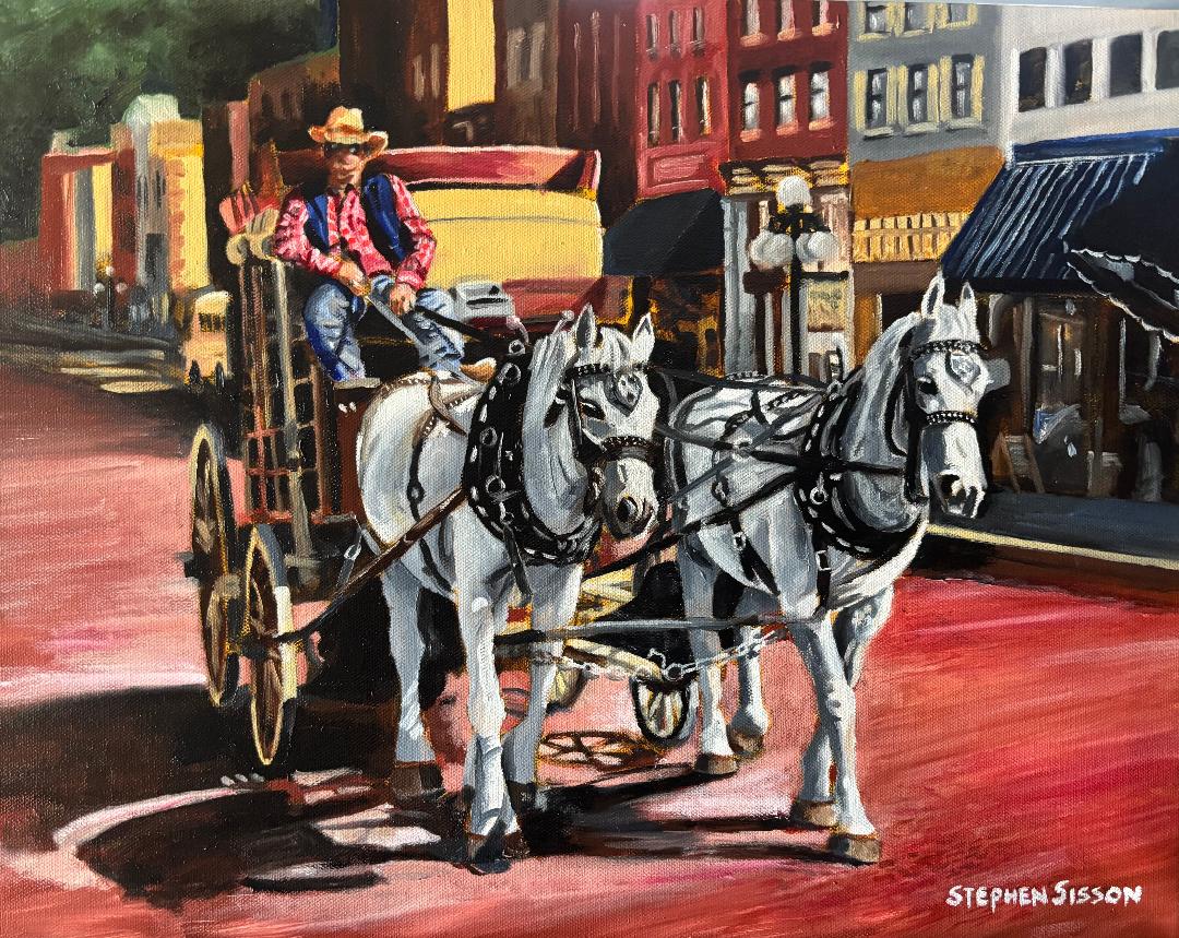 The Last Delivery, an historical oil painting by Steve Sisson at Gallery Eleven, Charleston WV