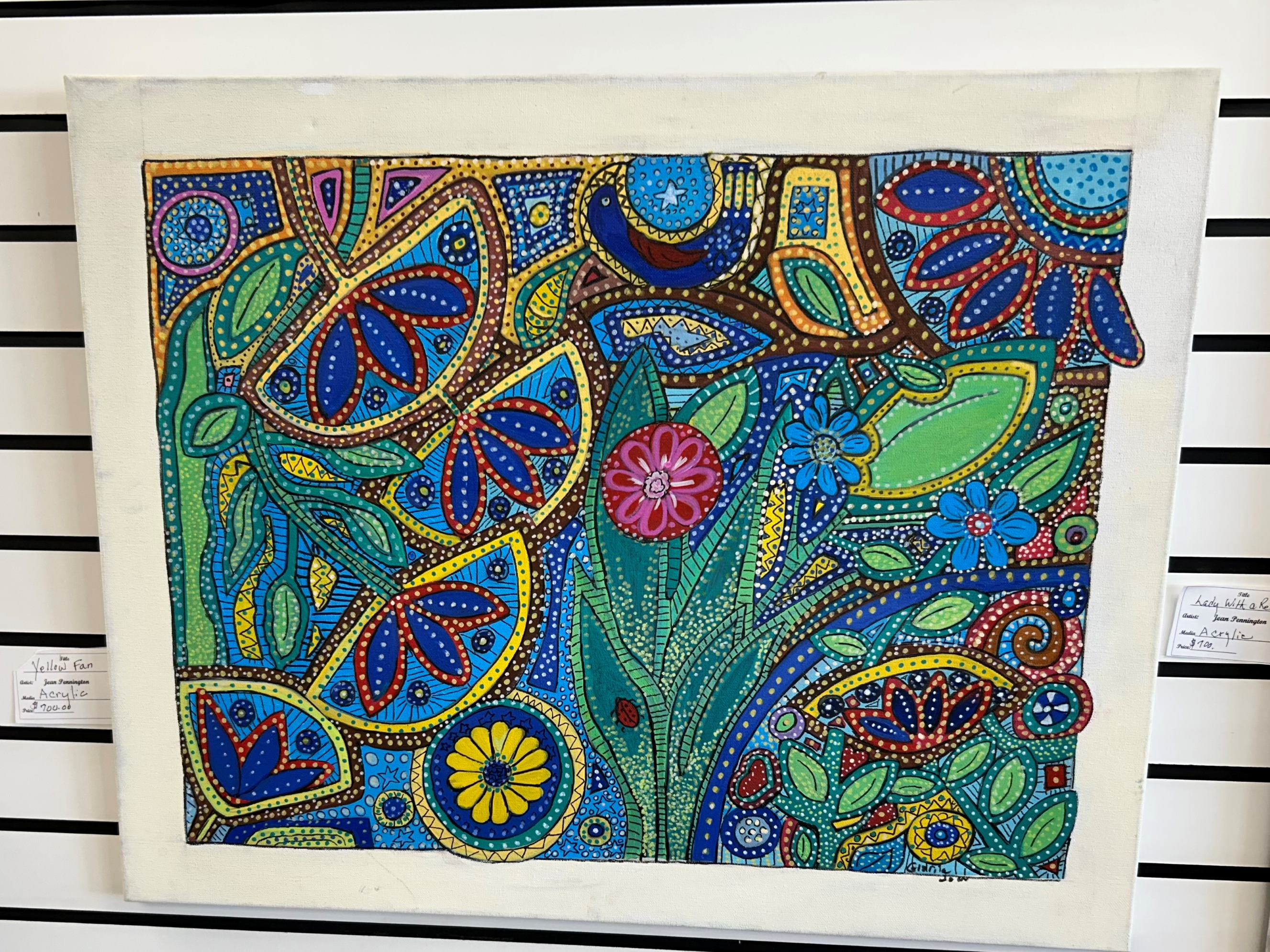 Acrylic dot painting by Gloria Jean Pennington at Gallery Eleven in Charleston WV