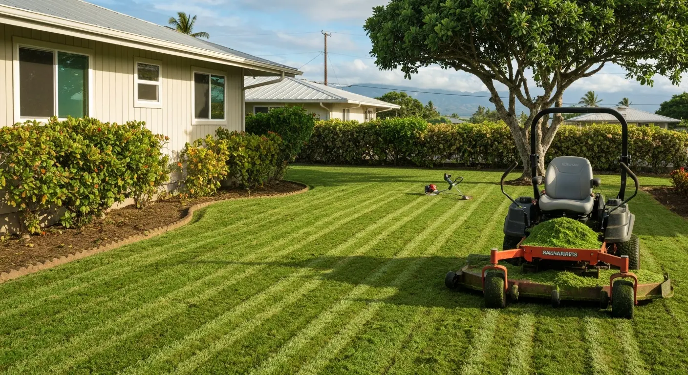 Residential lawn mowing