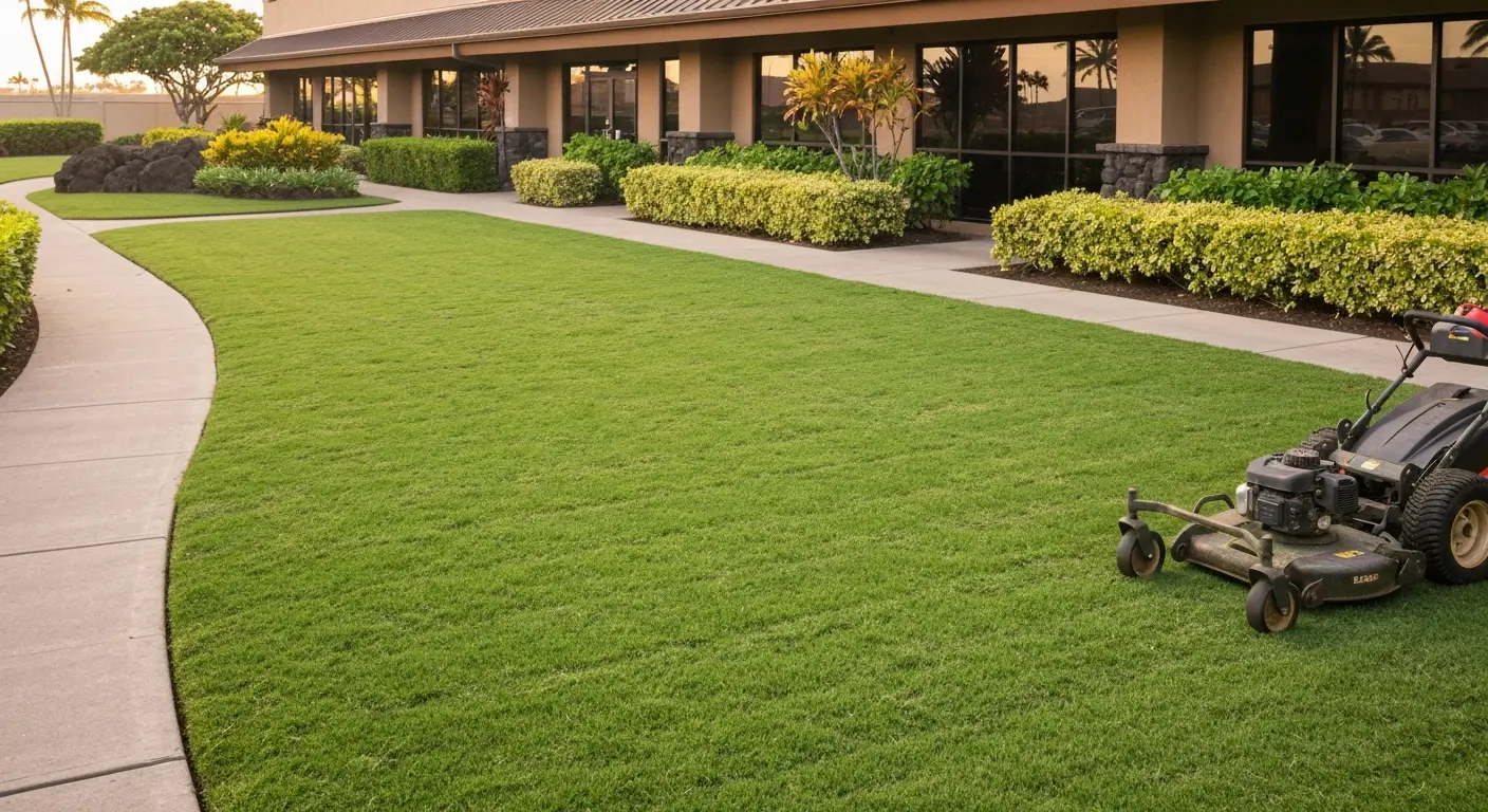 Commercial lawn maintenance