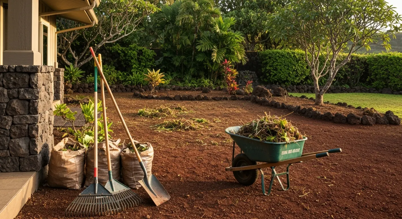 Yard cleanup and debris removal