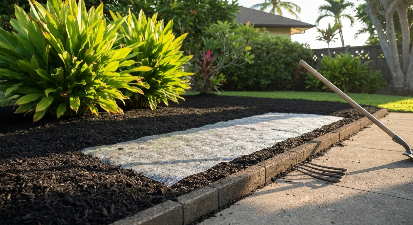 Mulch barriers preventing weeds