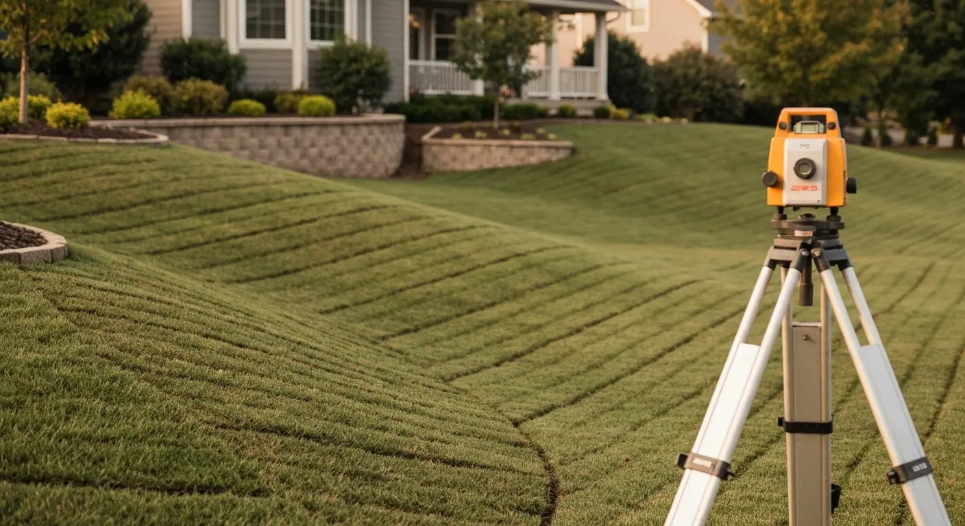 Proper lawn grading and drainage