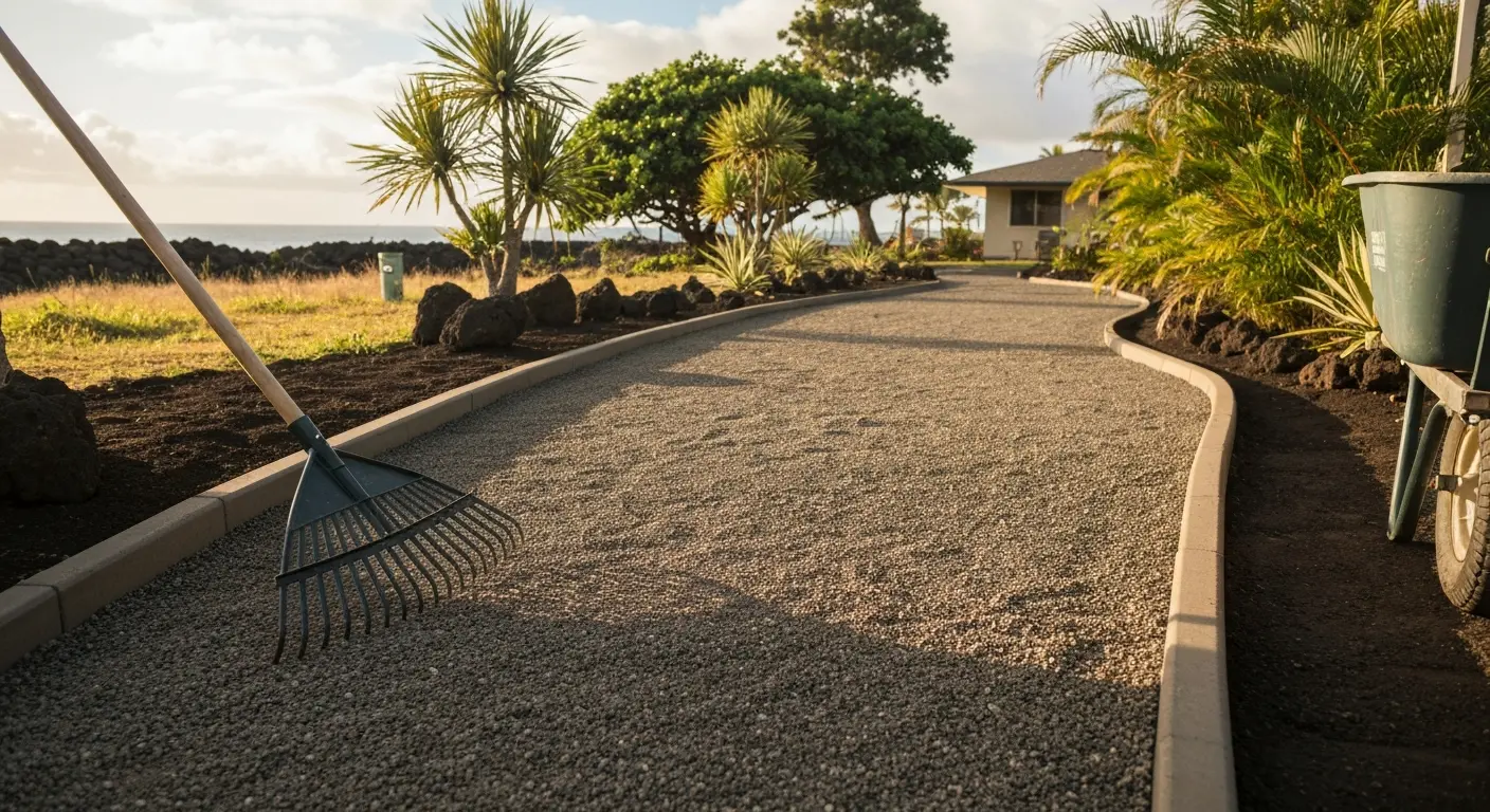 Gravel installation and yard cleanup