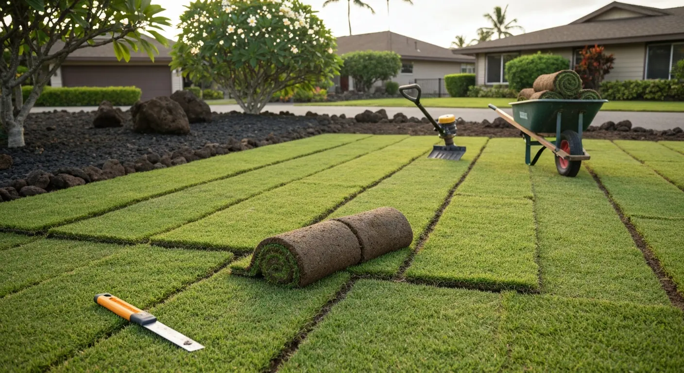 Sod installation in Kahului