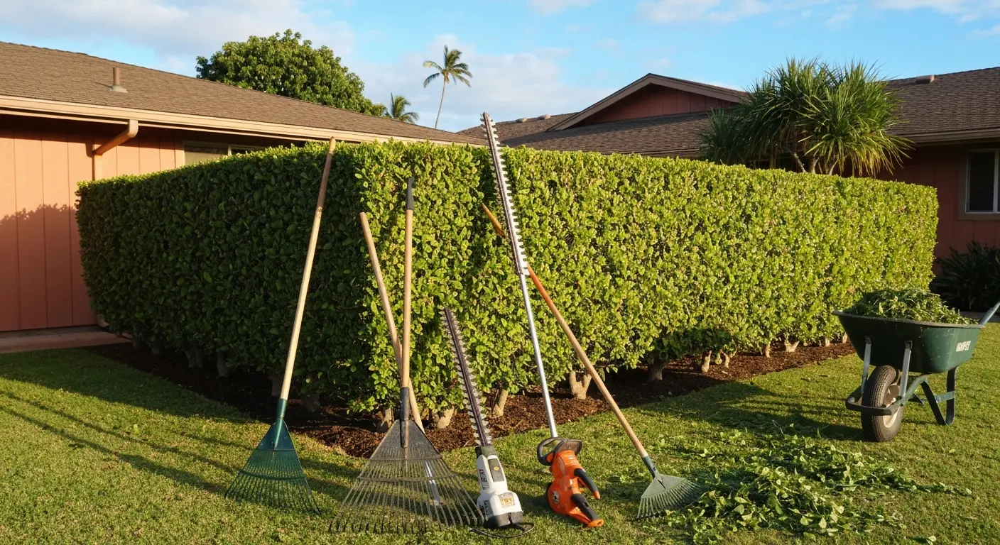 Hedge trimming and plant care
