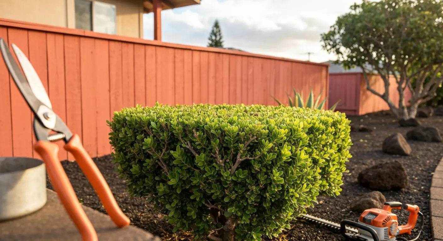 Overgrown shrub restoration