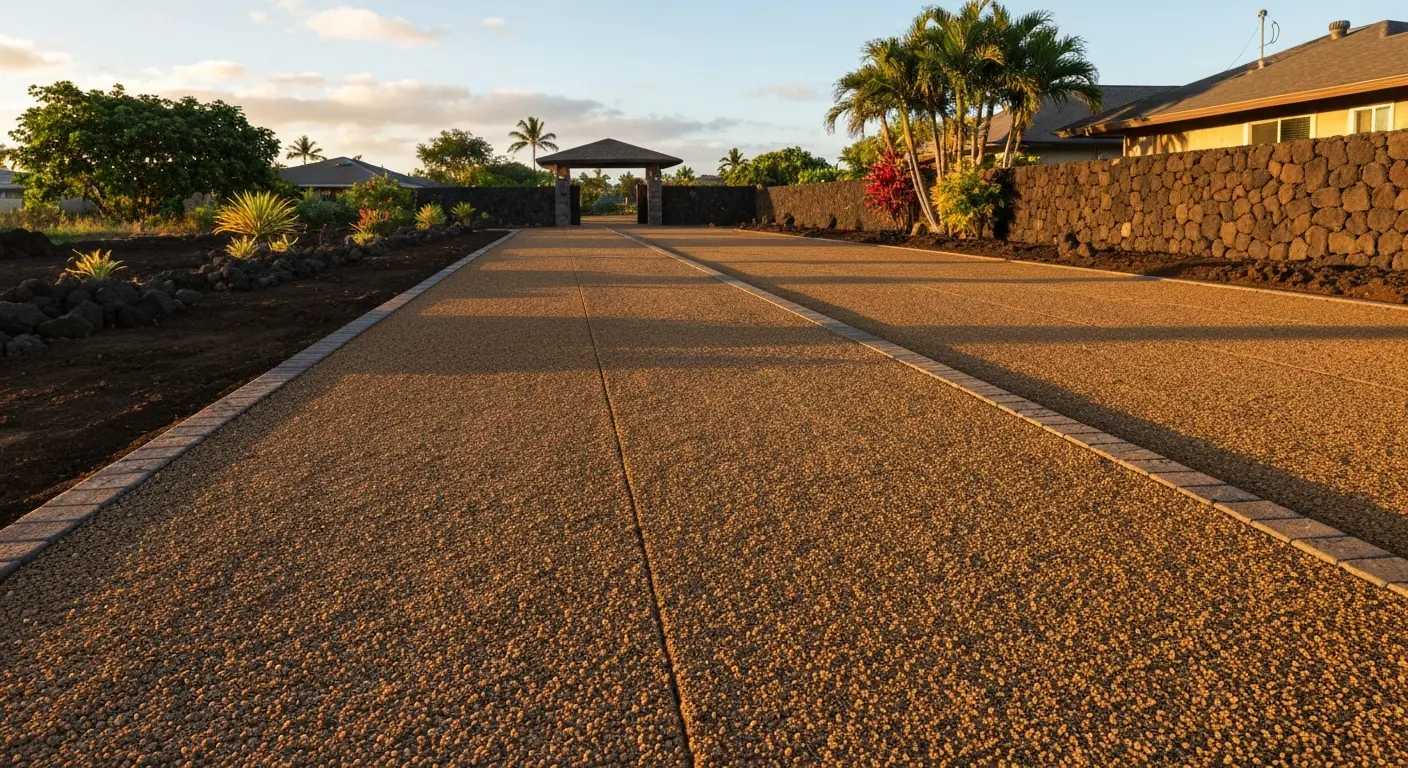 Residential gravel driveway installation