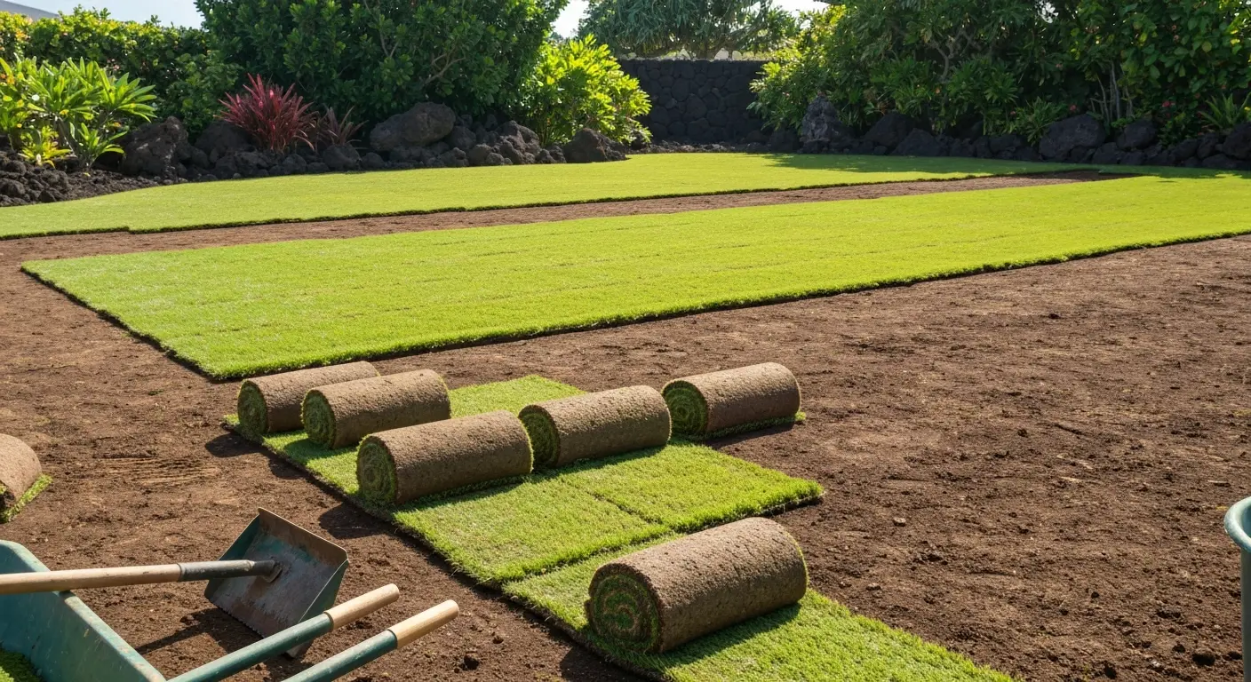 Lawn installation and seeding Kahului