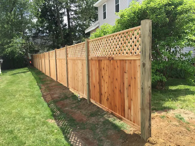 Cedar Privacy Fence with Lattice Top in Grafton, MA