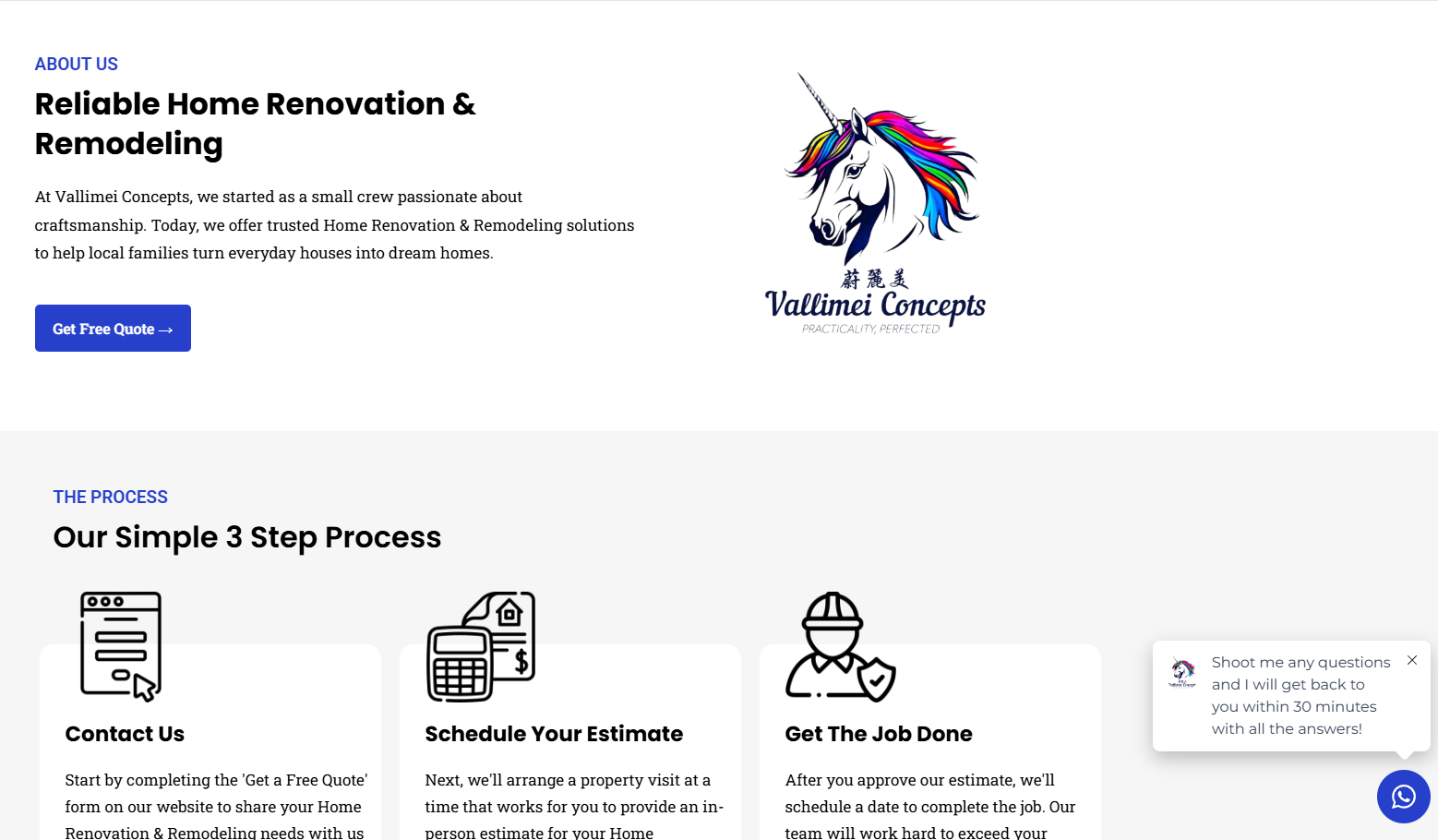 Example professional website built for a Singapore home-service business