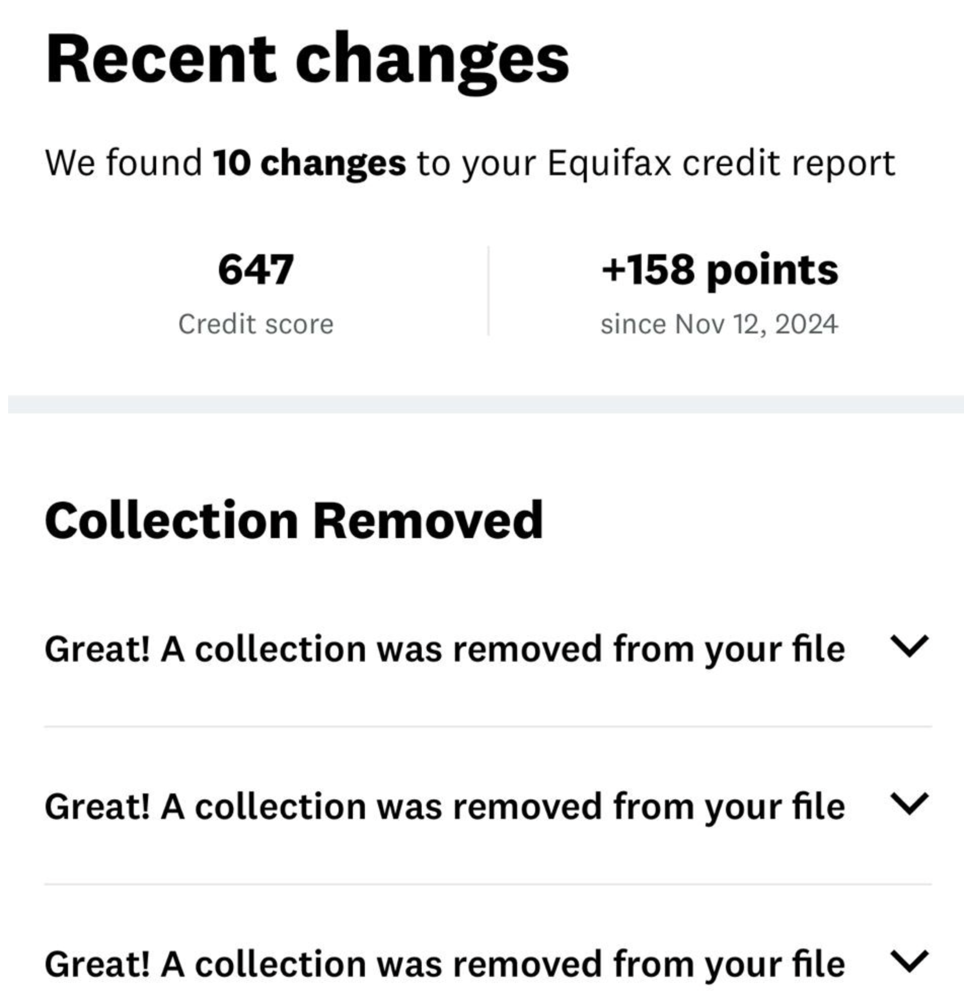 Verified Credit Result