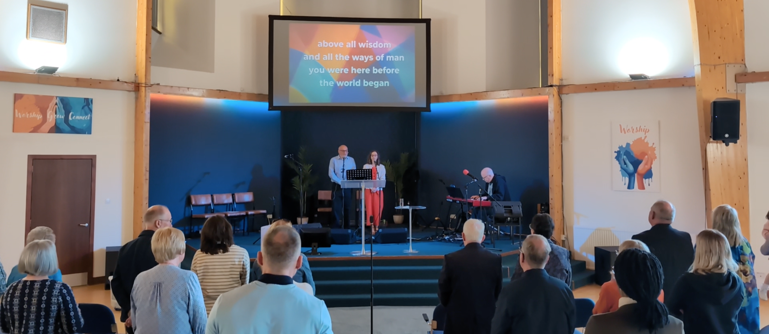 Church family gathered for Sunday worship