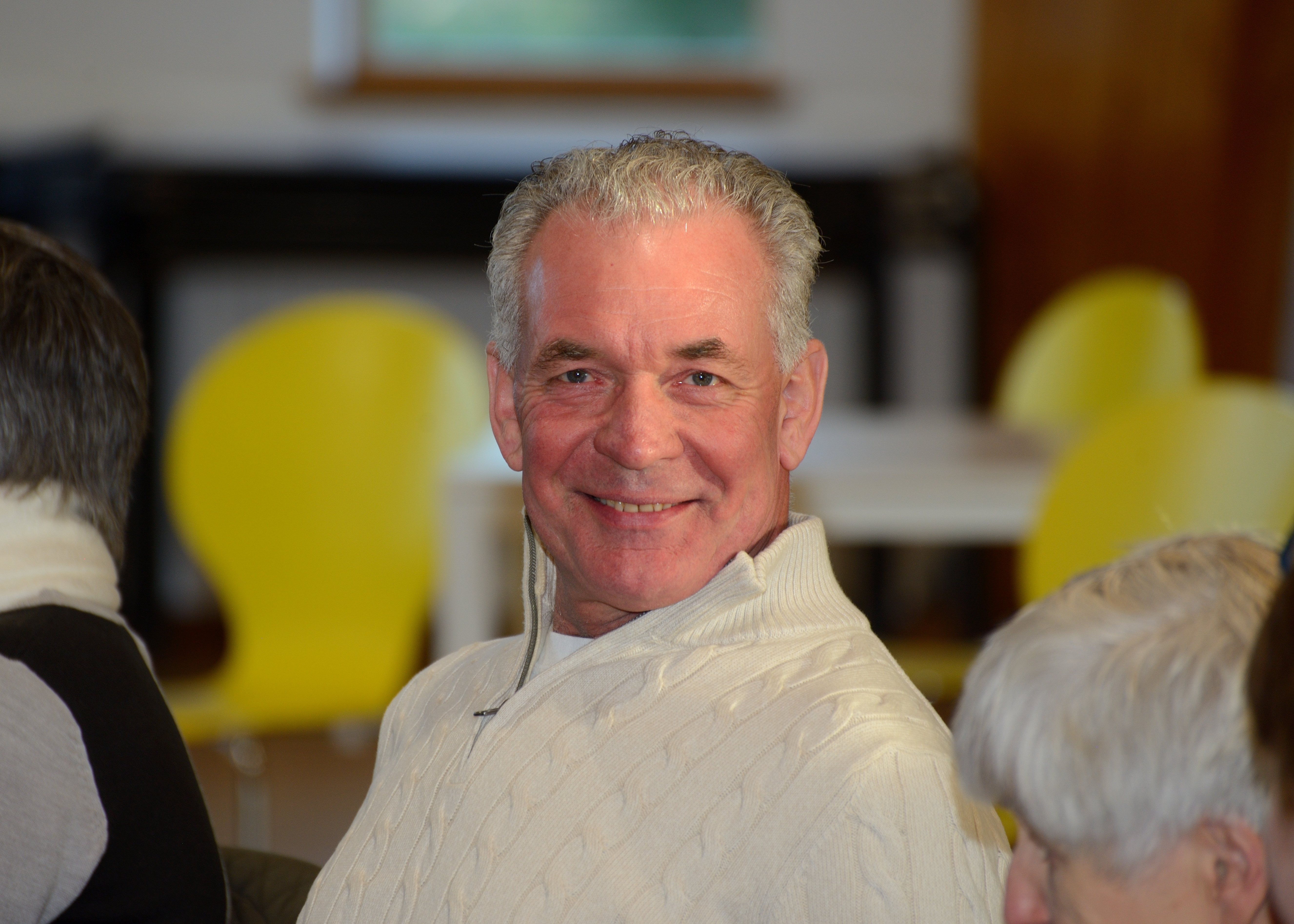 A member of the Bridge of Don church family smiling at a gathering