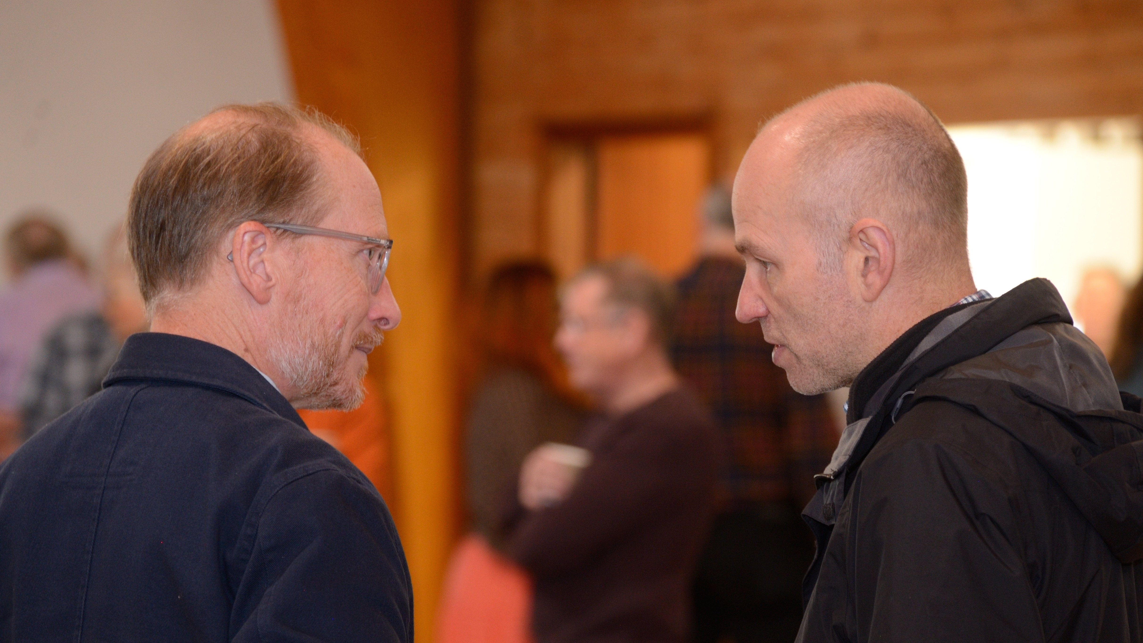 Members of the church family in conversation