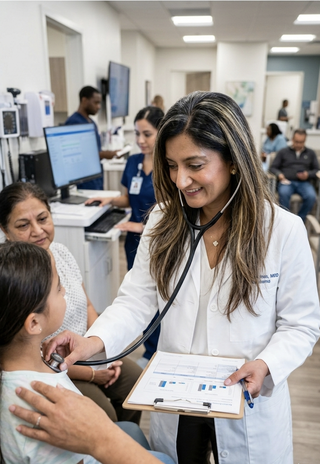 Dr. Huma Irshad with patient at MedCare Clinic Danbury CT