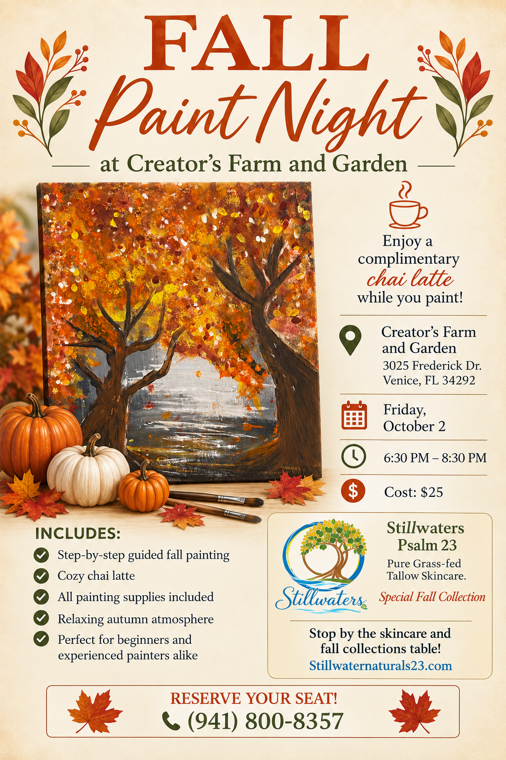 Fall Paint Night at Creator's Farm & Garden in Venice, FL