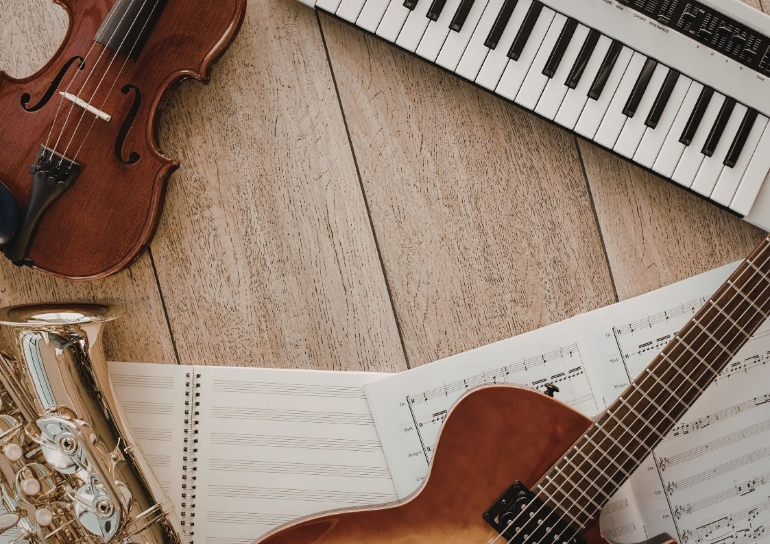 orchestra instruments after musicians' practice