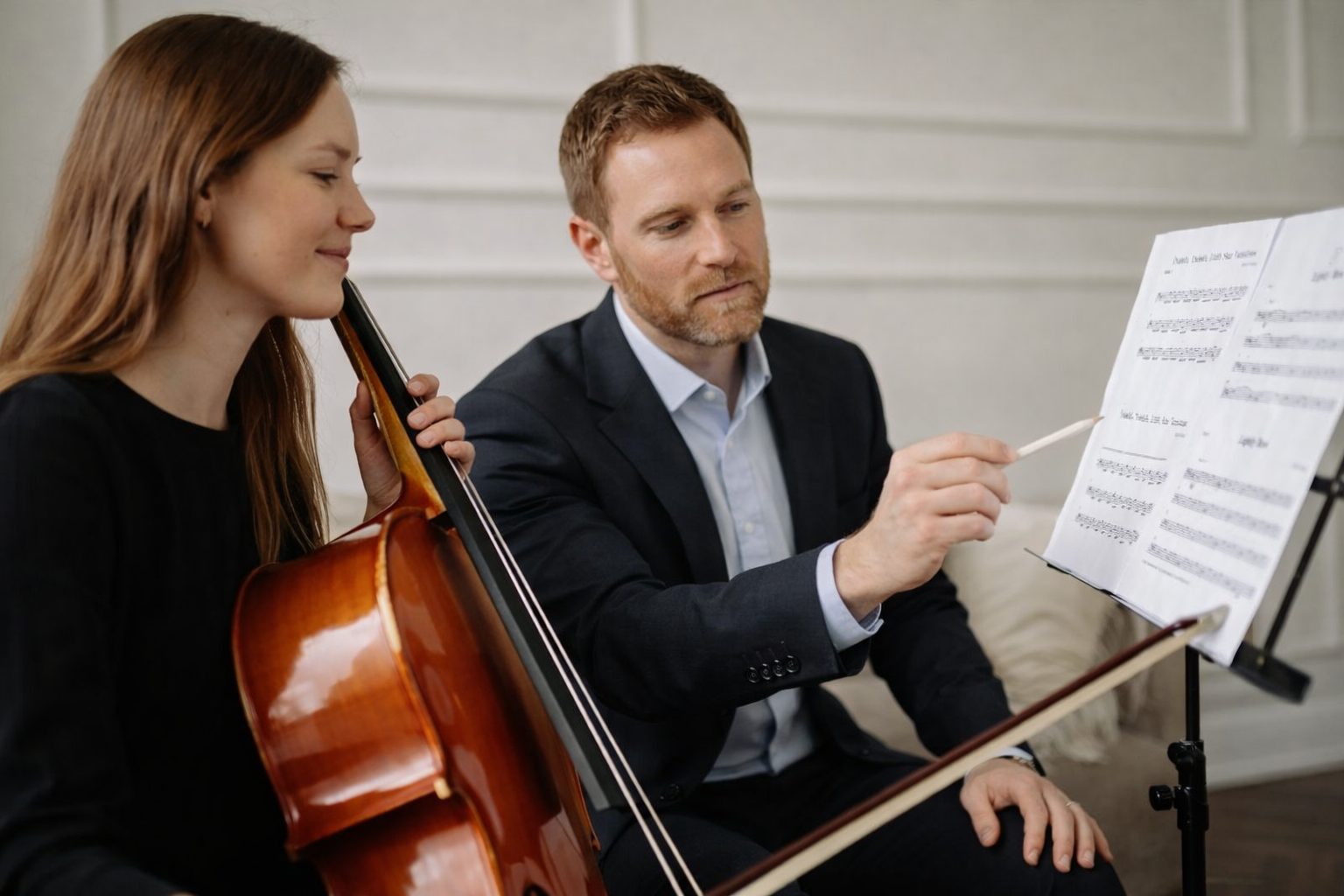 orchestra musicians practicing